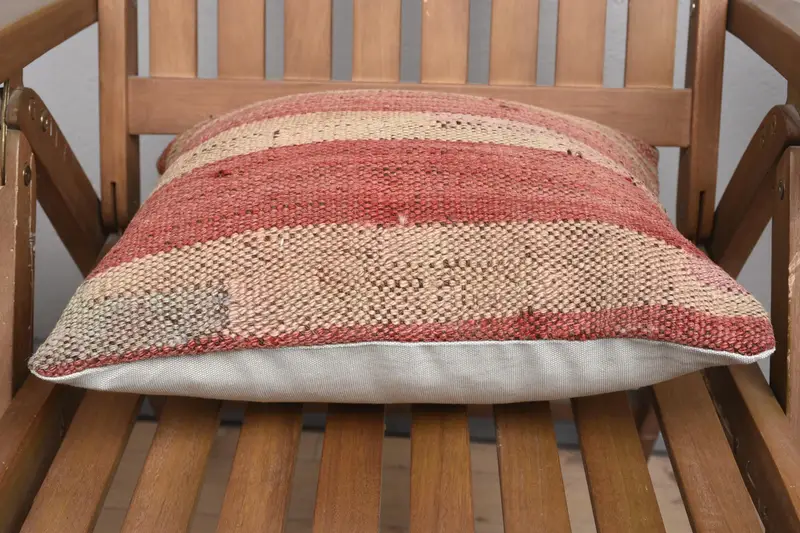 Pillow Sham, 16x16 Red Pillow Case, Turkish Pillow, Ethnic Pillow Cover, Vintage Kilim Throw Pillow, Outdoor Patio Pillow Case, Boho Pillow - 5