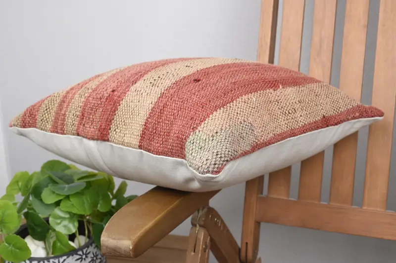 Pillow Sham, 16x16 Red Pillow Case, Turkish Pillow, Ethnic Pillow Cover, Vintage Kilim Throw Pillow, Outdoor Patio Pillow Case, Boho Pillow - 6
