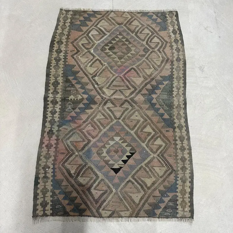 Canlı Turuncu Halı, 2x3,1 ft Oryantal Desen