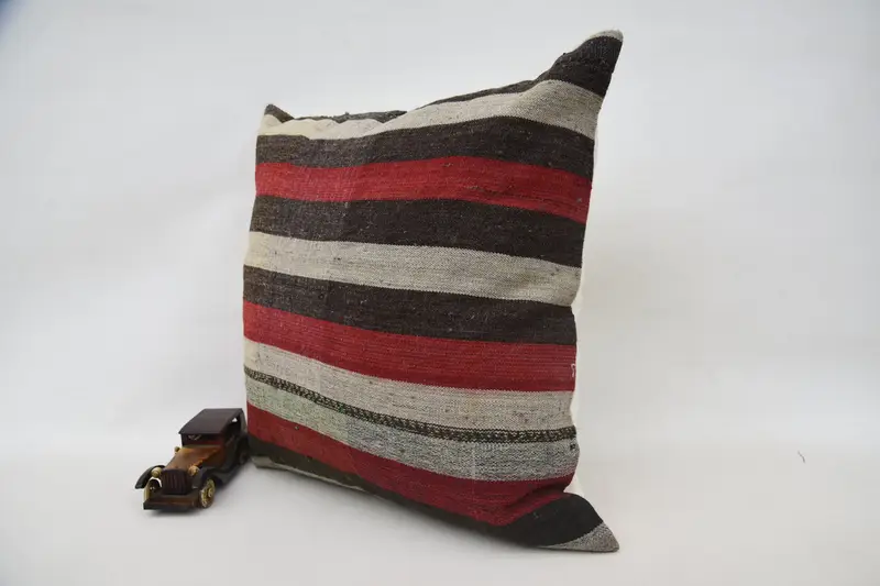 Customized Cushion Cover, Pillow for Sofa, Kilim Pillow, Turkish Corner Pillow, Boho Pillow, 24x24 Red Pillow Sham, Cushion Cover - 3