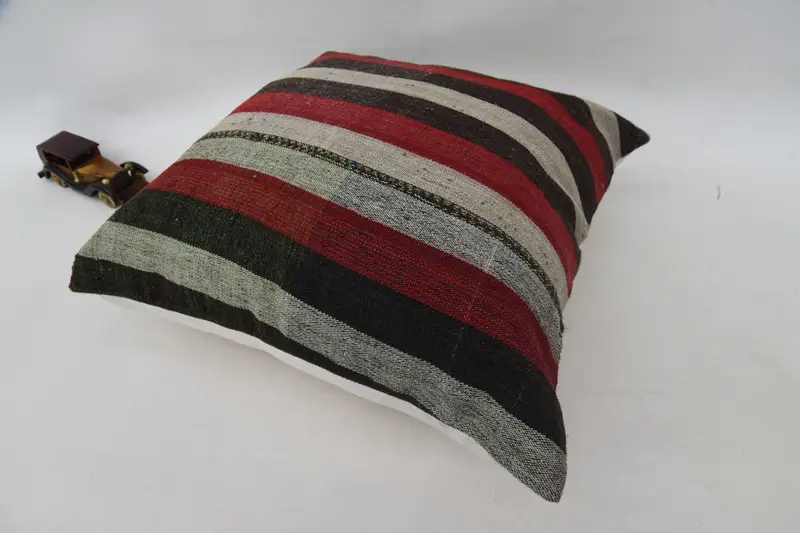 Customized Cushion Cover, Pillow for Sofa, Kilim Pillow, Turkish Corner Pillow, Boho Pillow, 24x24 Red Pillow Sham, Cushion Cover - 5