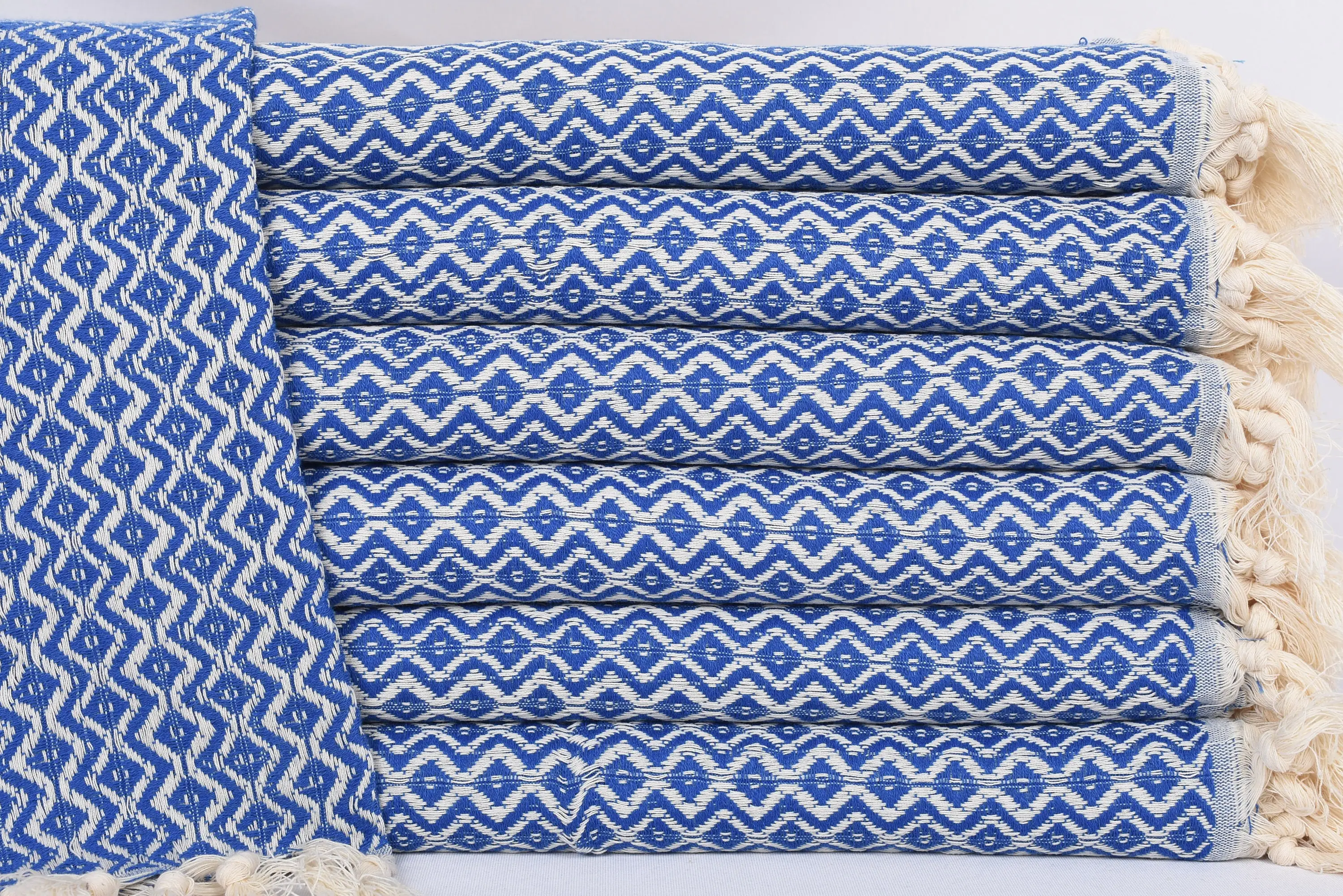 Personalized Hand Towel, 36x18 Inches, Sax Blue Diamond Tea Towel - 1