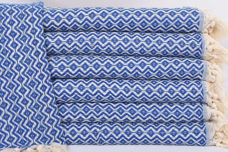 Personalized Hand Towel, 36x18 Inches, Sax Blue Diamond Tea Towel