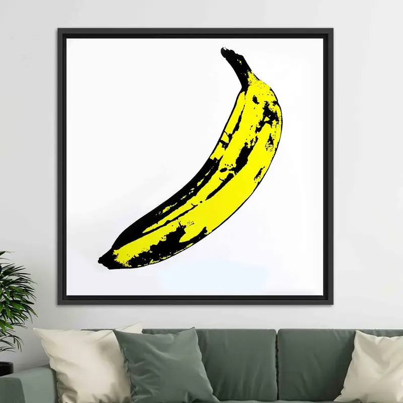 Moderner abstrakter Bananen-Leinwanddruck – trendige, zeitgenössische Kunst