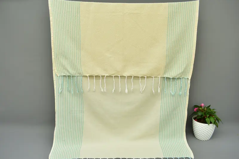 Bridal Shower Gift Turkish Cotton Mint Chevron Towel, 67x40 Inches