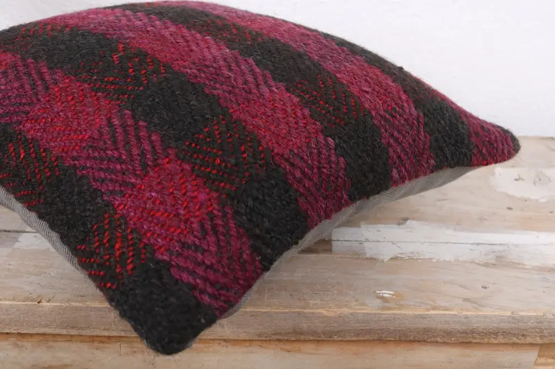 Handmade Kilim Cushion, Sofa Cushion Cover, Turkish Kilim Pillow, Pillow for Couch, Traditional Pillow Case, Pillow Cover, 12x12 Red Cushion Case - 6