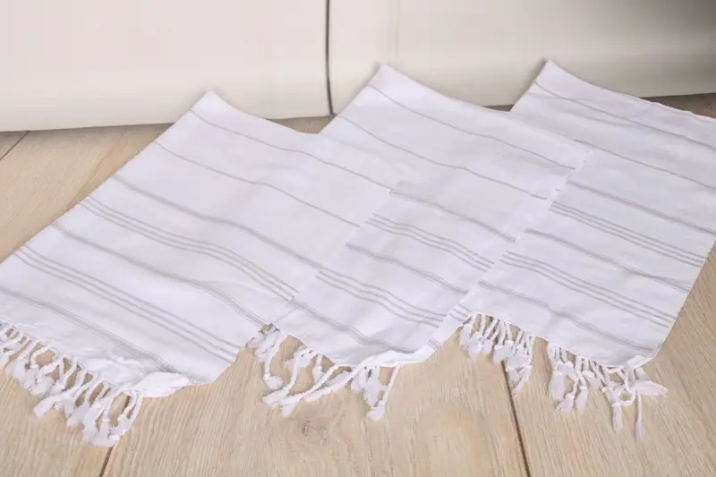Mutfak havlu, gelin duş iyilikleri, düğün hediyesi mutfak havlu, Noel hediyesi, banyo havlu, 40x24 pamuklu çizgili havlu, düğün iyiliği - 6