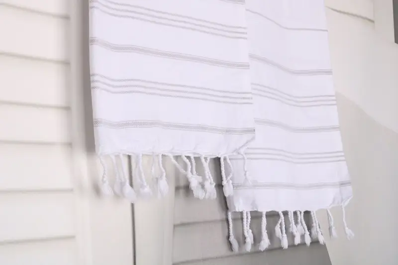 Mutfak havlu, gelin duş iyilikleri, düğün hediyesi mutfak havlu, Noel hediyesi, banyo havlu, 40x24 pamuklu çizgili havlu, düğün iyiliği - 8