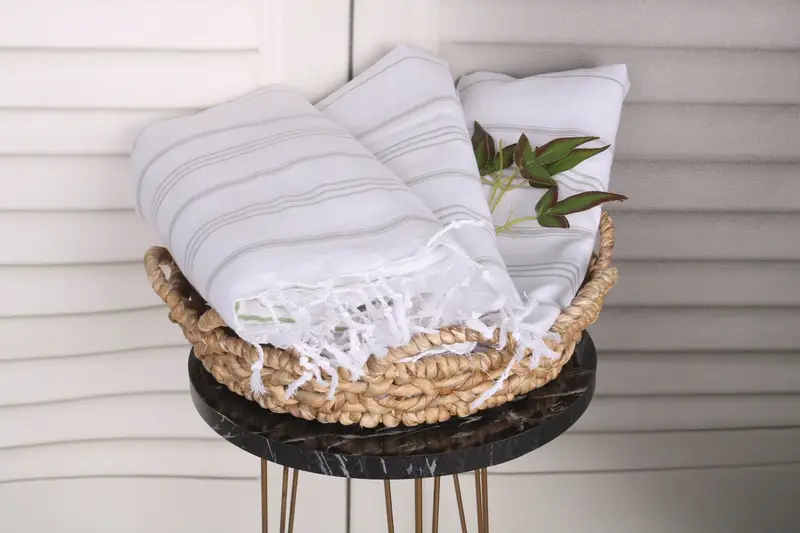 Mutfak havlu, gelin duş iyilikleri, düğün hediyesi mutfak havlu, Noel hediyesi, banyo havlu, 40x24 pamuklu çizgili havlu, düğün iyiliği - 5