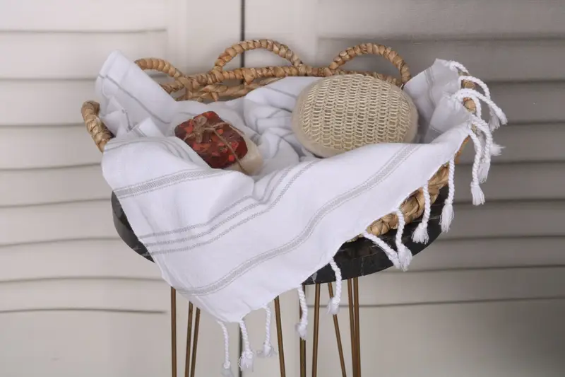 Mutfak havlu, gelin duş iyilikleri, düğün hediyesi mutfak havlu, Noel hediyesi, banyo havlu, 40x24 pamuklu çizgili havlu, düğün iyiliği - 2