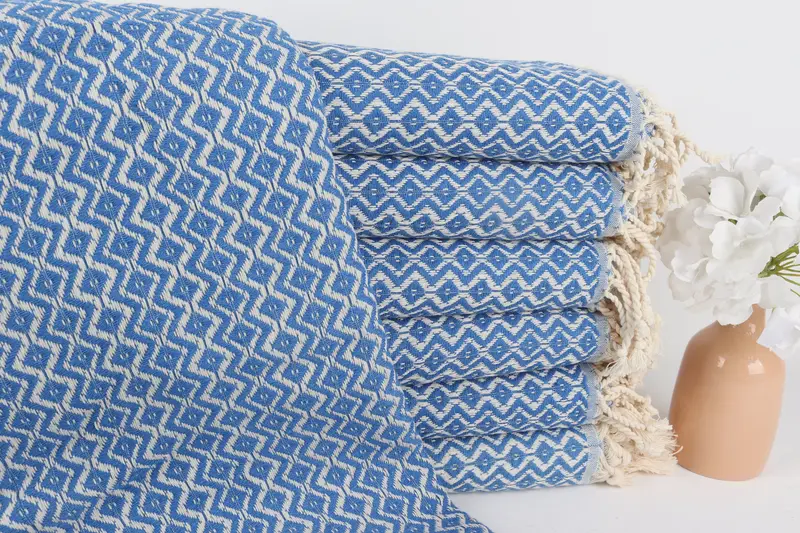 Personalized Beach Towel Petrol Blue Cotton, 40x71 Inches