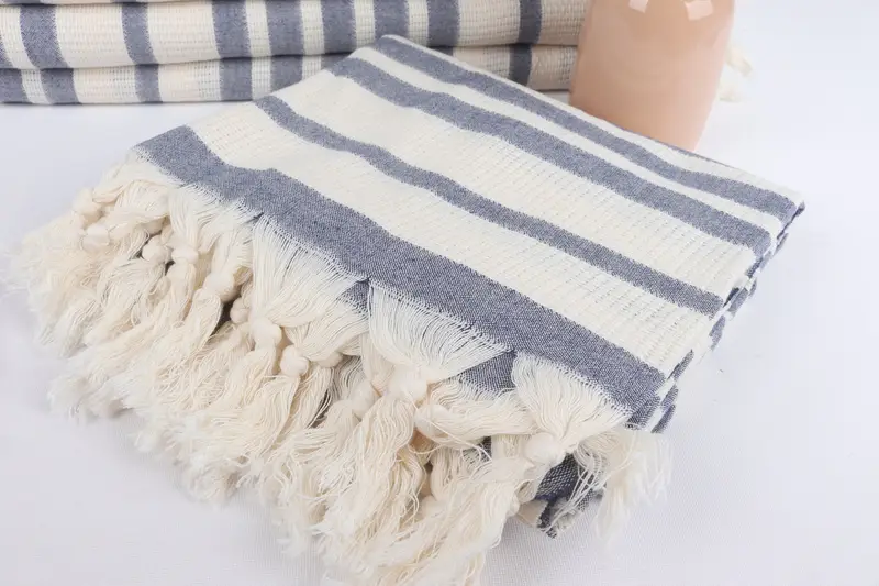 Spa Gift Towel, Quick-Dry Beach Towel, Valentines Day Gift For Him, 70x34 Cotton Striped Towel, Quick-dry peshtemal, Turkish beach towel - 5