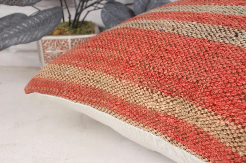Floor Cushion, Lounge Throw Pillow Case, Kilim Pillow, 18x18 Red Cushion Case, Bolster Pillow Sham, Pillow, Antique Pillows, Gift Pillow - 7