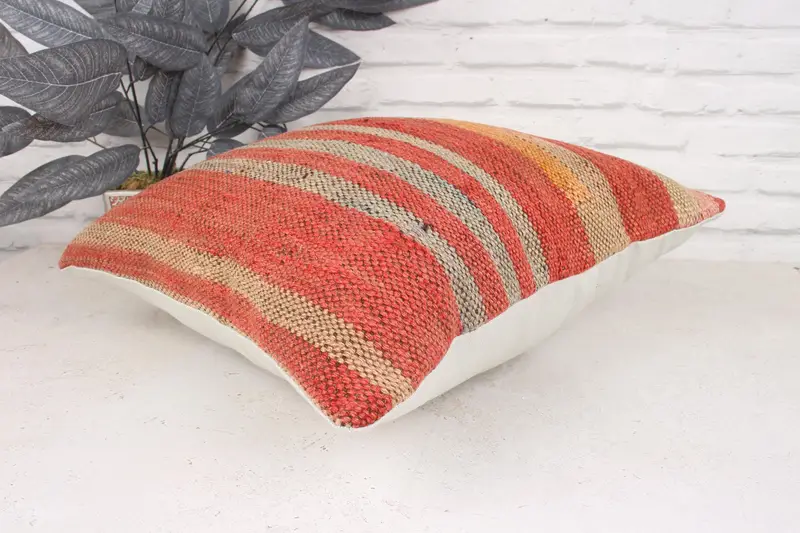 Floor Cushion, Lounge Throw Pillow Case, Kilim Pillow, 18x18 Red Cushion Case, Bolster Pillow Sham, Pillow, Antique Pillows, Gift Pillow - 6