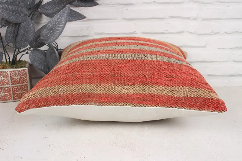 Floor Cushion, Lounge Throw Pillow Case, Kilim Pillow, 18x18 Red Cushion Case, Bolster Pillow Sham, Pillow, Antique Pillows, Gift Pillow - 5