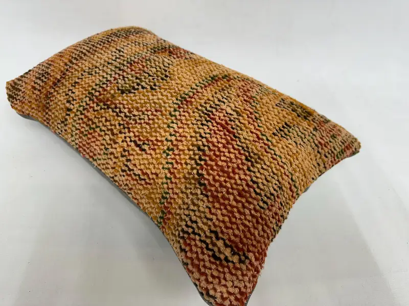 Vintage Kilim Pillow, 12x20 Orange Pillow Cover, Cushion, Authentic Pillow Case, Turkish Kilim Pillow, Aztec Cushion Case, Pillow for Couch - 6