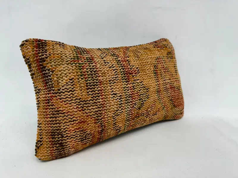 Vintage Kilim Pillow, 12x20 Orange Pillow Cover, Cushion, Authentic Pillow Case, Turkish Kilim Pillow, Aztec Cushion Case, Pillow for Couch - 3