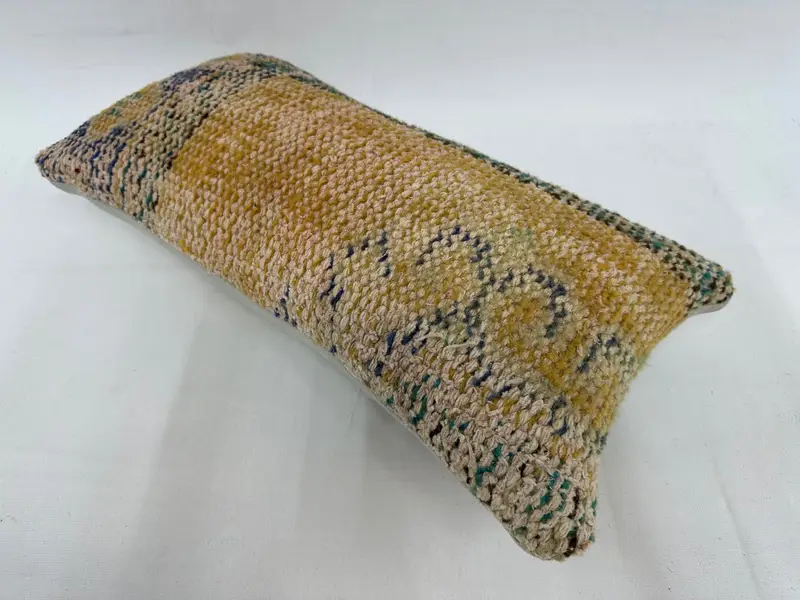 Pillow for Couch, 10x20 Yellow Pillow Cover, Pillow, Ethnic Throw Cushion Cover, Ethnical Kilim Rug Pillow, Kilim Cushion Sham - 6