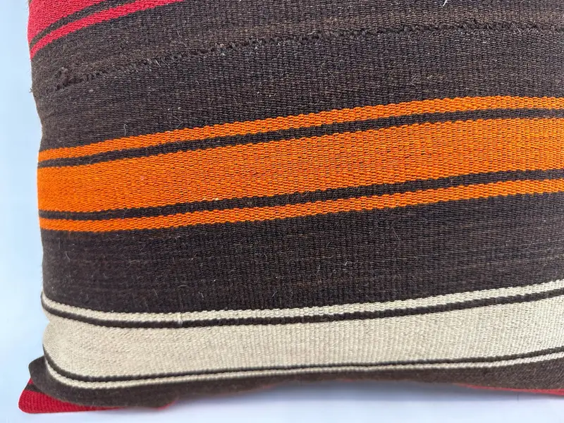 Boho Pillow, Antique Pillows, Pillow Cover, 20x20 Brown Cushion Case, Turkish Kilim Pillow, Morroccon Kilim Cushion Pillow Case - 2