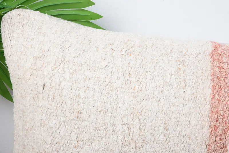Cotton Cushion Case, 12x20 White Cushion, Kilim Cushion Sham, Cushion Cover, Home Decor Pillow, Indoor Pillow Cover, Pillow for Sofa - 3