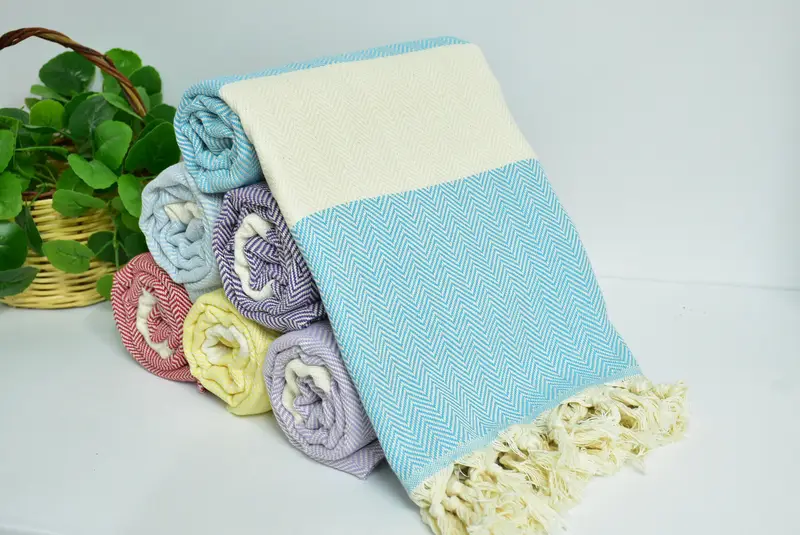 Fouta towel, Bachelorette Party Decorations, Custom Wedding Gift, 70x40 Cotton Herringbone Towel, Wedding Gift Ideas, Summer Towel, Holiday Towel - 5