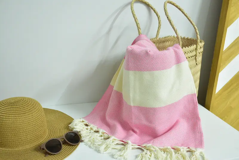 Fouta towel, Bachelorette Party Decorations, Custom Wedding Gift, 70x40 Cotton Herringbone Towel, Wedding Gift Ideas, Summer Towel, Holiday Towel - 8