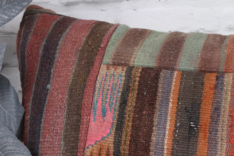 16x48 Brown Cushion Case, Turkish Pillow, Vintage Pillow, Muted Pillow Case, Cushion Case, Handwoven Pillow Cover Cushion, Pillow for Couch - 2