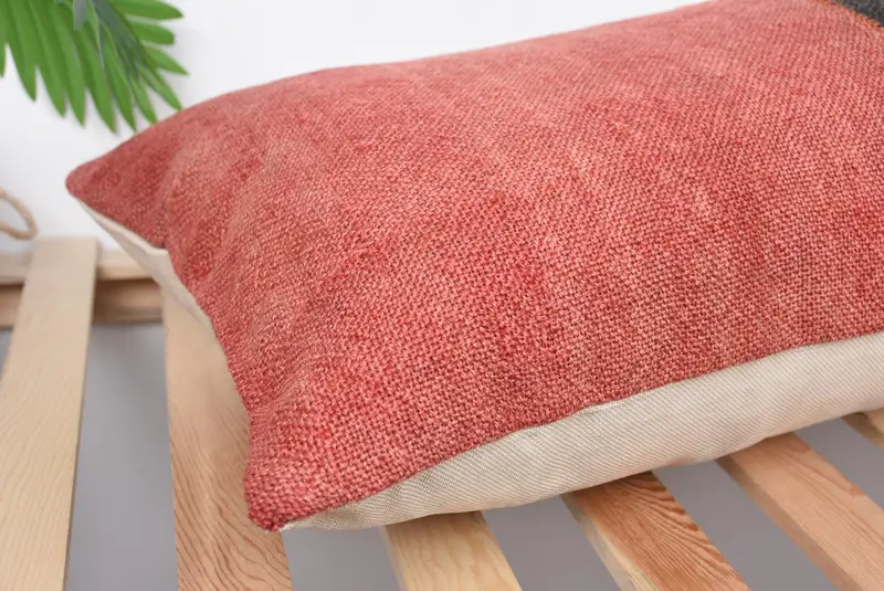 Vintage Throw Cushion Case, Pillow Sham, Pillow for Sofa, Shabby Chic Cushion Cover, Antique Pillows, 16x48 Red Cushion, Kilim Cushion Sham - 6