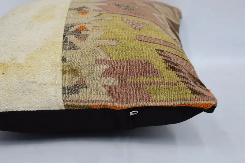 Kilim Pillow Cover, Antique Pillows, Pillow for Couch, Natural Cushion Case, 16x16 White Cushion Case, Pillow, Outdoor Cushion, Tribal Pillow Sham - 5