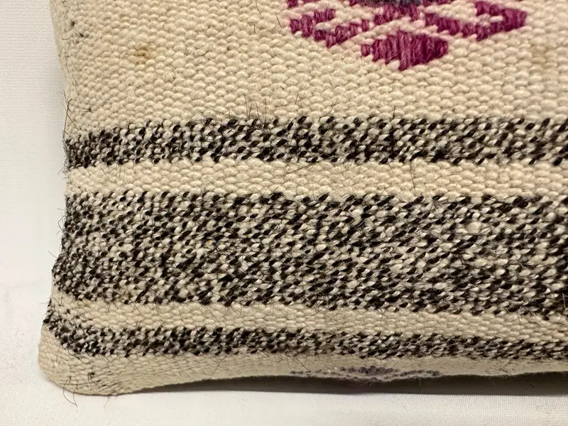 Turkish Kilim Pillow, Oriental Pillow Cover, Boho Pillow, 8x16 White Pillow Cover, Cushion Case, Boho Pillow Sham Cover, One Of A Kind Cushion Case - 2