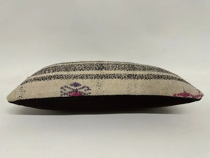 Turkish Kilim Pillow, Oriental Pillow Cover, Boho Pillow, 8x16 White Pillow Cover, Cushion Case, Boho Pillow Sham Cover, One Of A Kind Cushion Case - 5