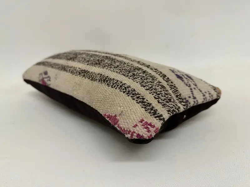 Turkish Kilim Pillow, Oriental Pillow Cover, Boho Pillow, 8x16 White Pillow Cover, Cushion Case, Boho Pillow Sham Cover, One Of A Kind Cushion Case - 6