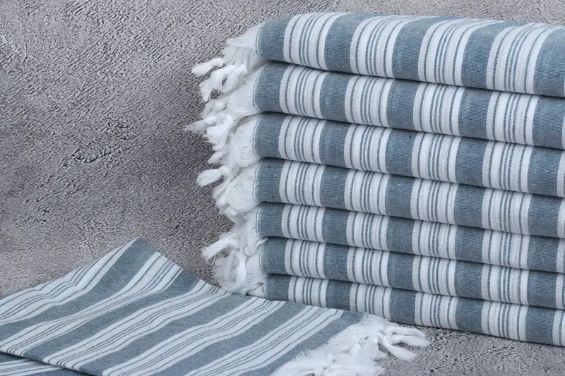 Gifts For Him, Turkish Towel Beach, Employee Gifts, Soft organic Turkish peshtemal for luxury spa use, Wedding Gift, 70x40 Cotton Striped Towel - 2