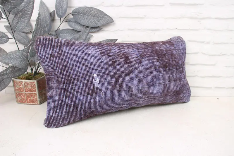 12x24 Purple Pillow Cover, Car Pillow Cover, Handmade Pillow Cover, Vintage Kilim Throw Pillow, Kilim Pillow, Pillow Sham, Throw Kilim Pillow - 3