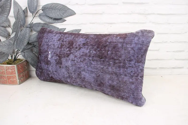12x24 Purple Pillow Cover, Car Pillow Cover, Handmade Pillow Cover, Vintage Kilim Throw Pillow, Kilim Pillow, Pillow Sham, Throw Kilim Pillow - 4