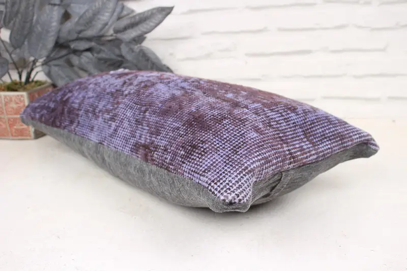 12x24 Purple Pillow Cover, Car Pillow Cover, Handmade Pillow Cover, Vintage Kilim Throw Pillow, Kilim Pillow, Pillow Sham, Throw Kilim Pillow - 6