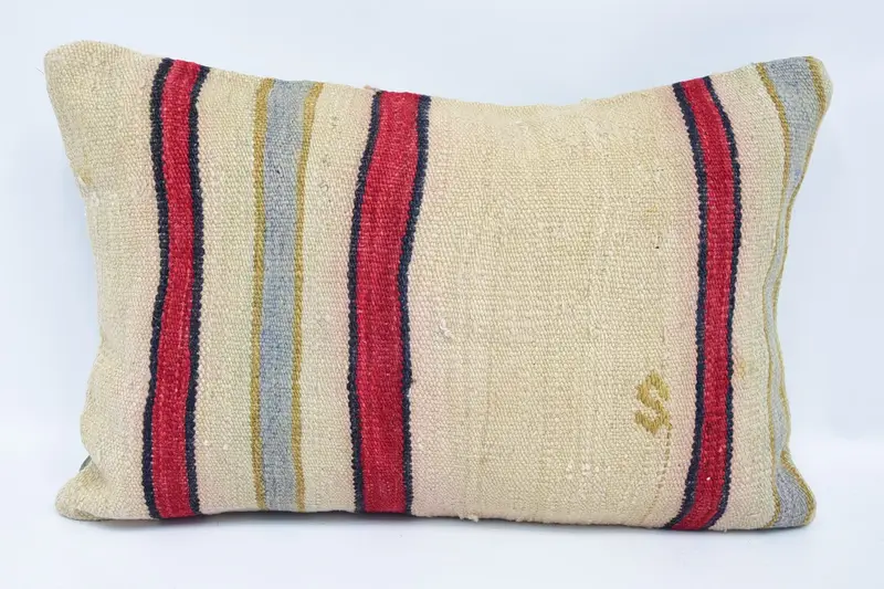 16x24 Beige Cushion Case, Turkish Kilim Pillow, Car Pillow Sham, Cushion Case, Cozy Throw Pillow Cover, Gift Pillow, Vintage Pillow - 1