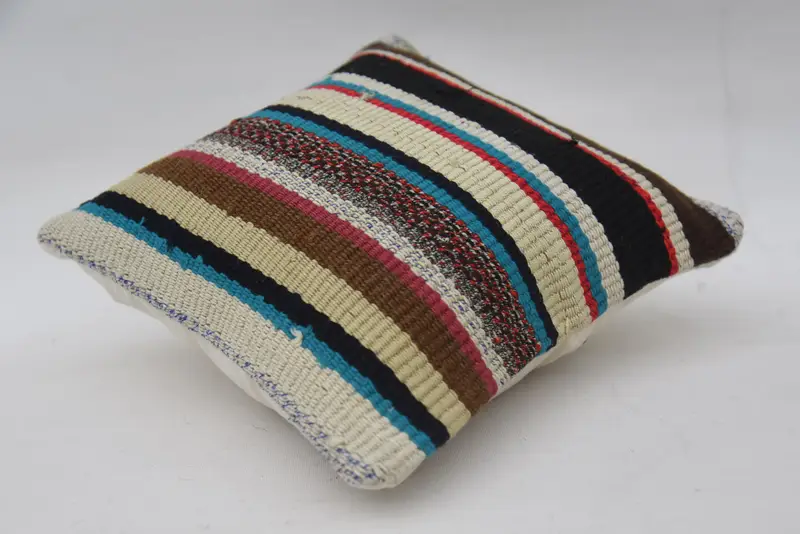 12x12 Beige Cushion Case, Wool Kilim Pillow Pillow Case, Interior Designer Pillow, Cushion Cover, Turkish Pillow, Antique Pillows - 6