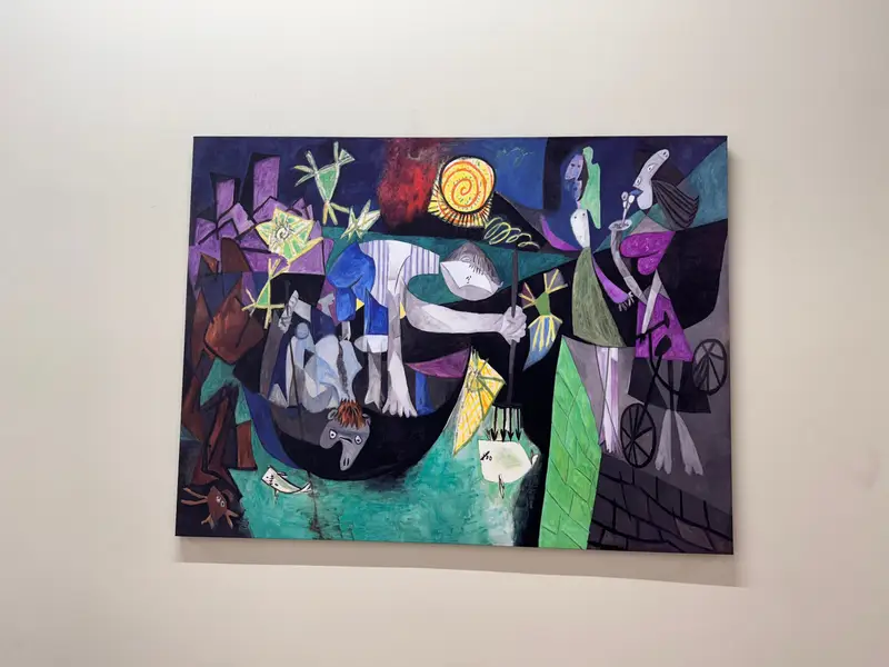 Pablo Picassos surreales Nachtangeln in Antibes auf Leinwand