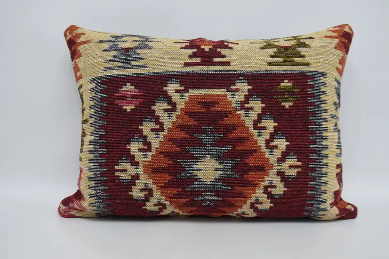 Geometric Throw Antique Cushion Case, 50x70 cm Red Euro Sham - 1