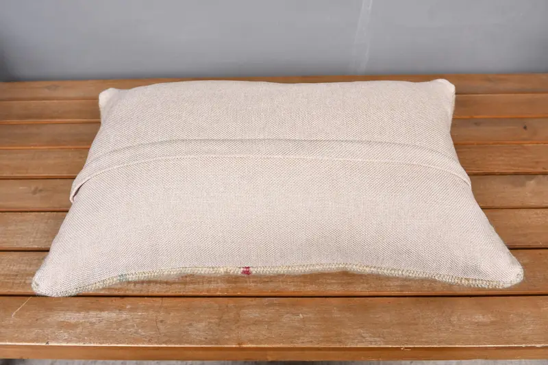 Antique Pillows, Vintage Kilim Throw Pillow, Boho Pillow, Handmade Cushion Cover, 12x20 Beige Cushion, Cozy Throw Pillow Sham, Pillow Sham - 5