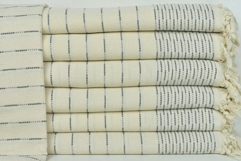 Woven Blanket, 98x92 Cotton Striped Design Towel, Gift For Coworker, Turkish Throw Blanket, Personalized Gifts, Bachelorette Gifts, Turkish Bedcover - 1