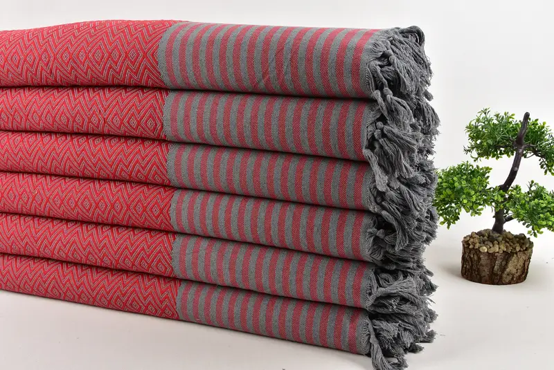 Decorative Blanket, Decorative Bedspread, Tablecloth, 104x80 Cotton Diamond Towel, Turkish Blanket Queen, Custom Blanket, Personalized Wedding Gift - 3