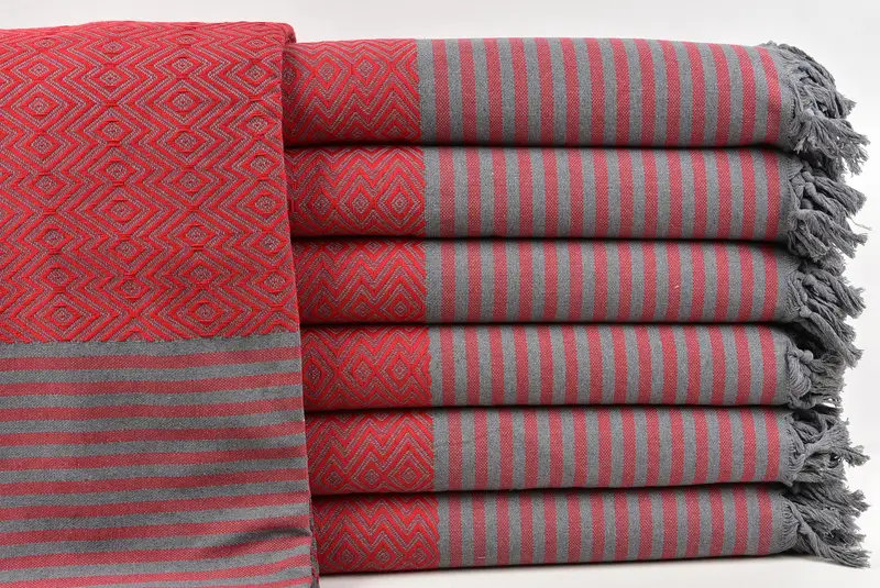 Decorative Blanket, Decorative Bedspread, Tablecloth, 104x80 Cotton Diamond Towel, Turkish Blanket Queen, Custom Blanket, Personalized Wedding Gift - 1