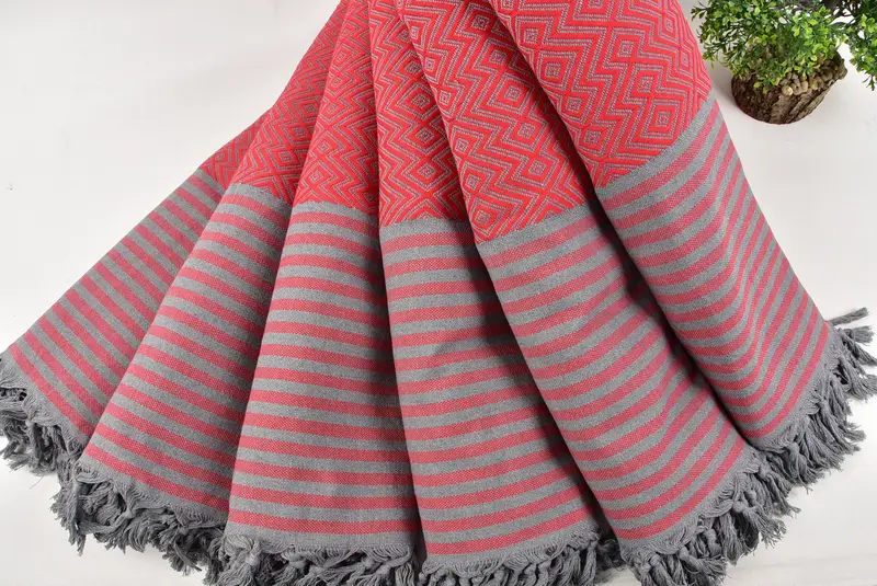 Decorative Blanket, Decorative Bedspread, Tablecloth, 104x80 Cotton Diamond Towel, Turkish Blanket Queen, Custom Blanket, Personalized Wedding Gift - 4