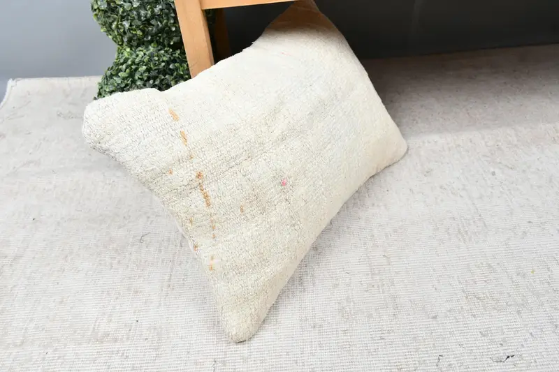Christmas Cushion Cover, Antique Pillows, Muted Cushion, 16x24 Beige Pillow Case, Pillow for Couch, Vintage Kilim Pillow, Cushion Case - 7