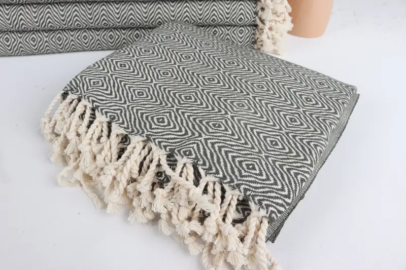 70x40 Cotton Zigzag Diamond Towel, Bridesmaid Gift Towel, Gift For Him, Bachelorette Favors Beach, Spa Gift Towel, Wedding Favors, Gift Boxes Towel - 5