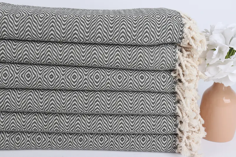 70x40 Cotton Zigzag Diamond Towel, Bridesmaid Gift Towel, Gift For Him, Bachelorette Favors Beach, Spa Gift Towel, Wedding Favors, Gift Boxes Towel - 3