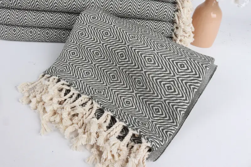 70x40 Cotton Zigzag Diamond Towel, Bridesmaid Gift Towel, Gift For Him, Bachelorette Favors Beach, Spa Gift Towel, Wedding Favors, Gift Boxes Towel - 4