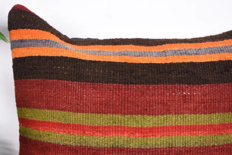 Colorful Cushion Case, Pillow for Couch, 20x20 Red Pillow Sham, Accent Pillow Case, Kilim Pillow Cover, Pillow Cover, Vintage Kilim Throw Pillow - 2